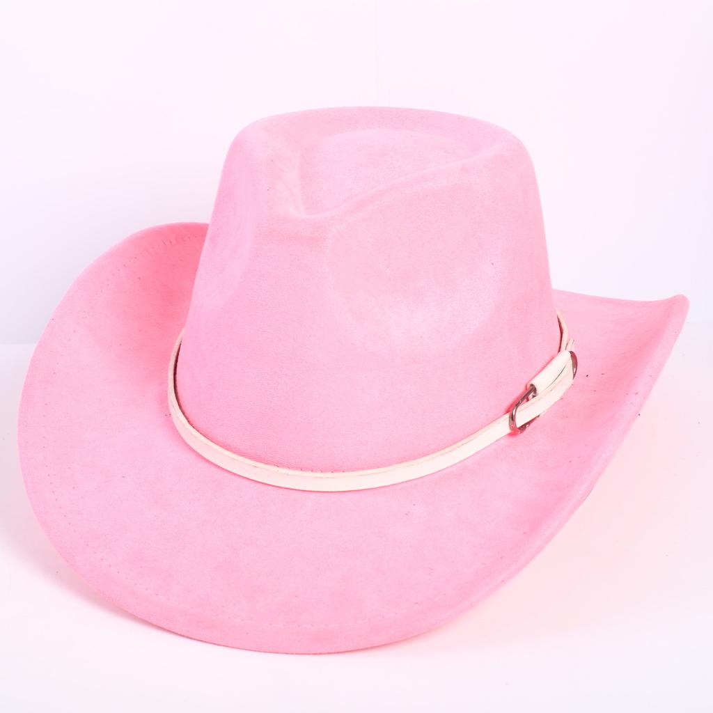 Popular European and American classic suede western cowboy hat men's and women's fashion LO style peach heart cowboy hat