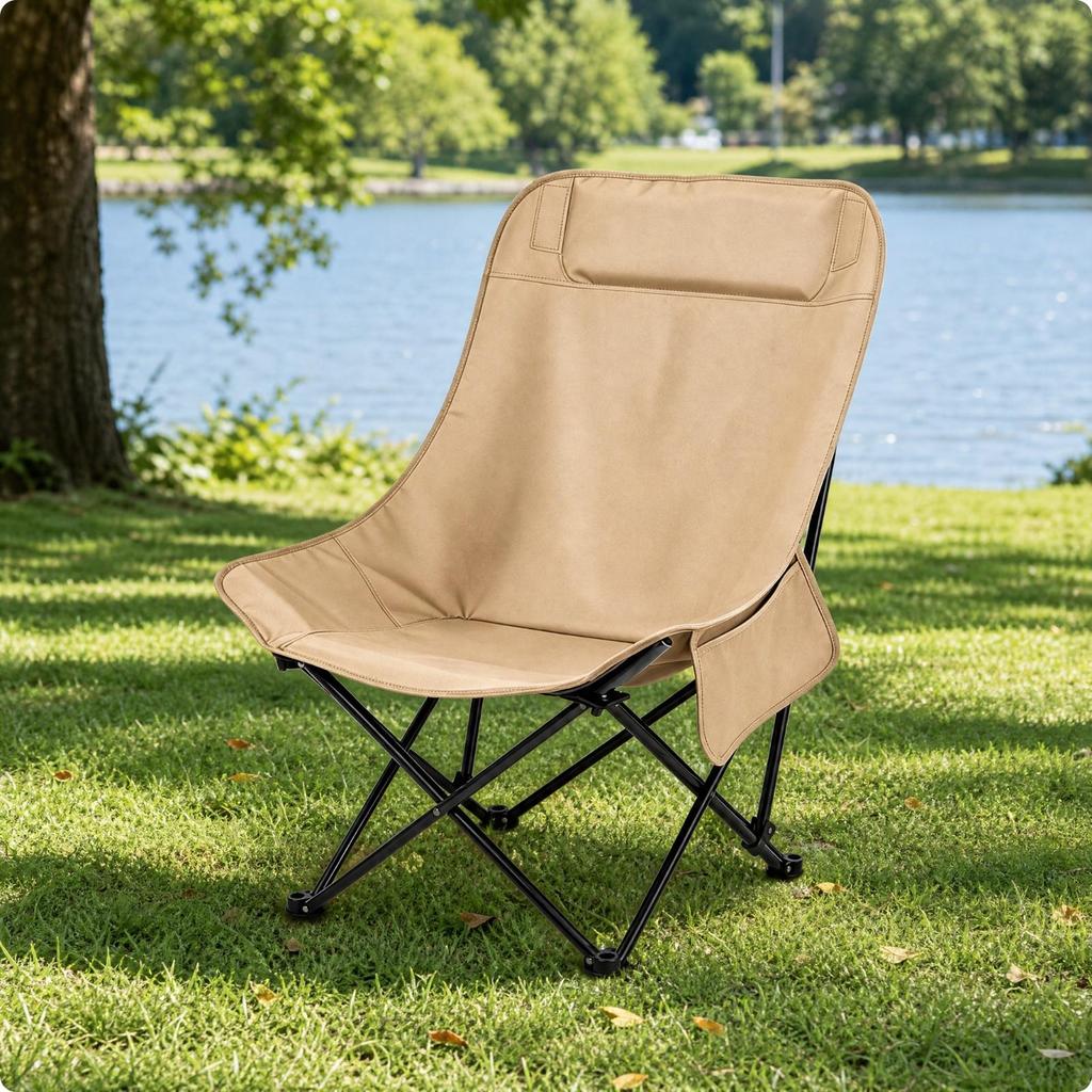 High-Back Folding Lounge Chair Foldable Padded Lightweight