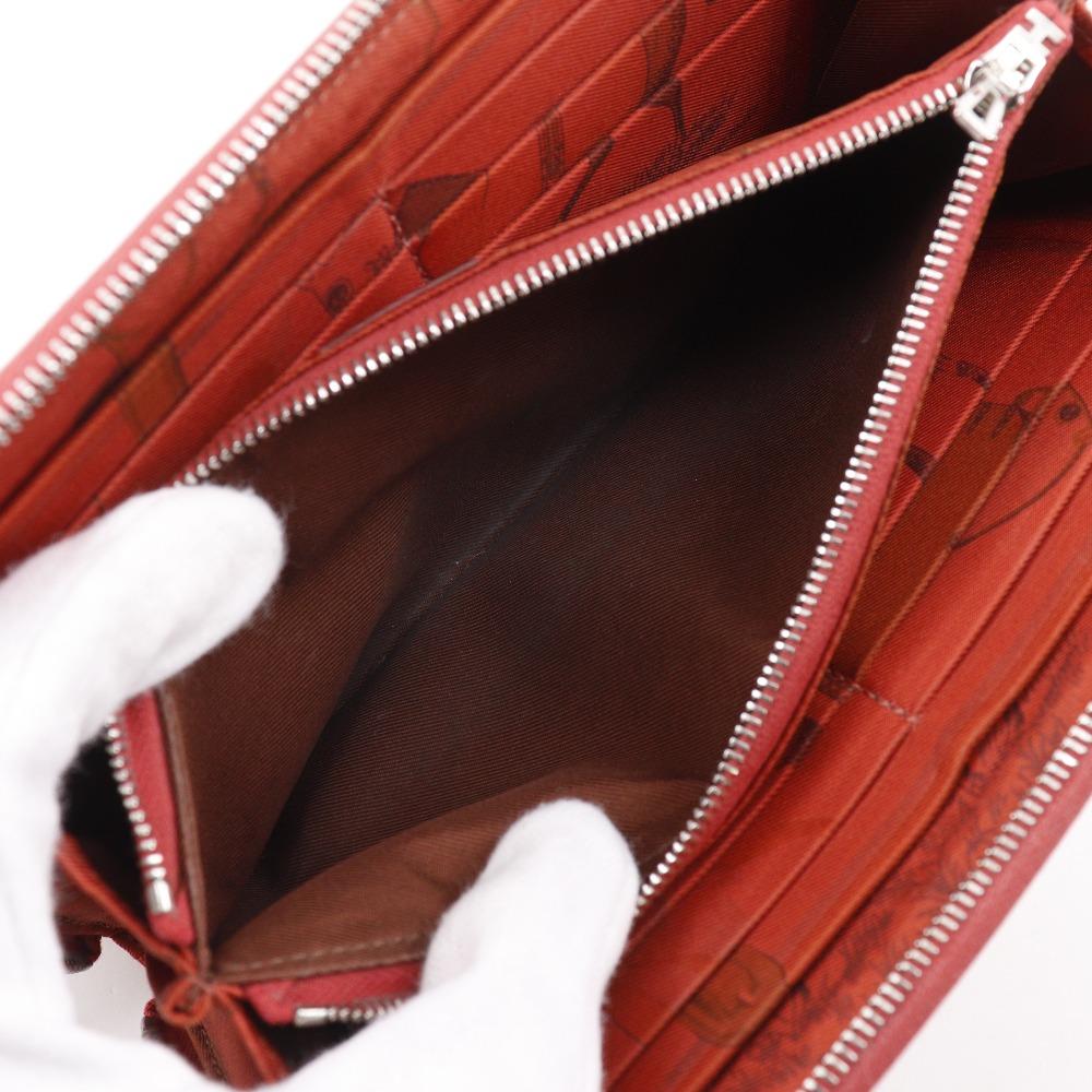 HERMES Azap Silk in Long Purse Red Epsom Women Used