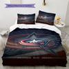 Columbus Blue Jackets Pattern Bedding Set Quilt Cover Pillowcase Home Decor Gift (1 * Duvet Cover + 2 * Pillowcase, Without Core)