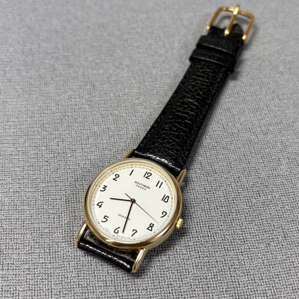 Unused Dead Orient Southern Cross Reverse Rotating Watch Rare New Battery Three Hand Dress ORIENT Quartz Gold White