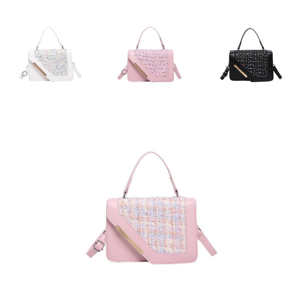 Luxurious Chic Small Square Handbag For Women In Black White Pink Stylish Design