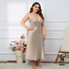 Yaoting Women's Plus Size Ice Silk Camisole Nightdress for Summer - CQ311