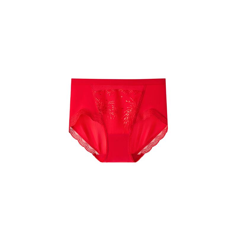 Manifen Lucky Red Lace Mid-Waist Briefs