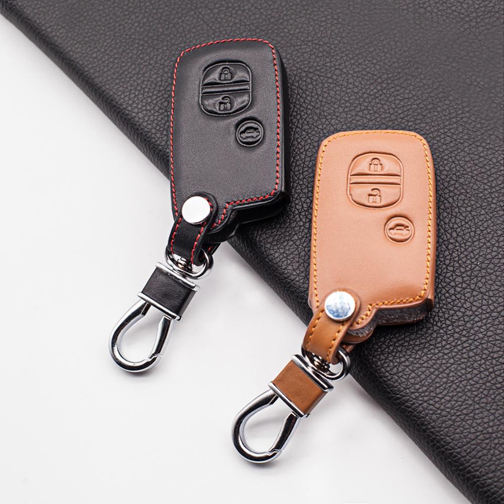 3 Buttons High Quality Leather Key Case Cover For Toyota Land Cruiser Prado 150 Camry Prius Crown For Subaru Foreste XV