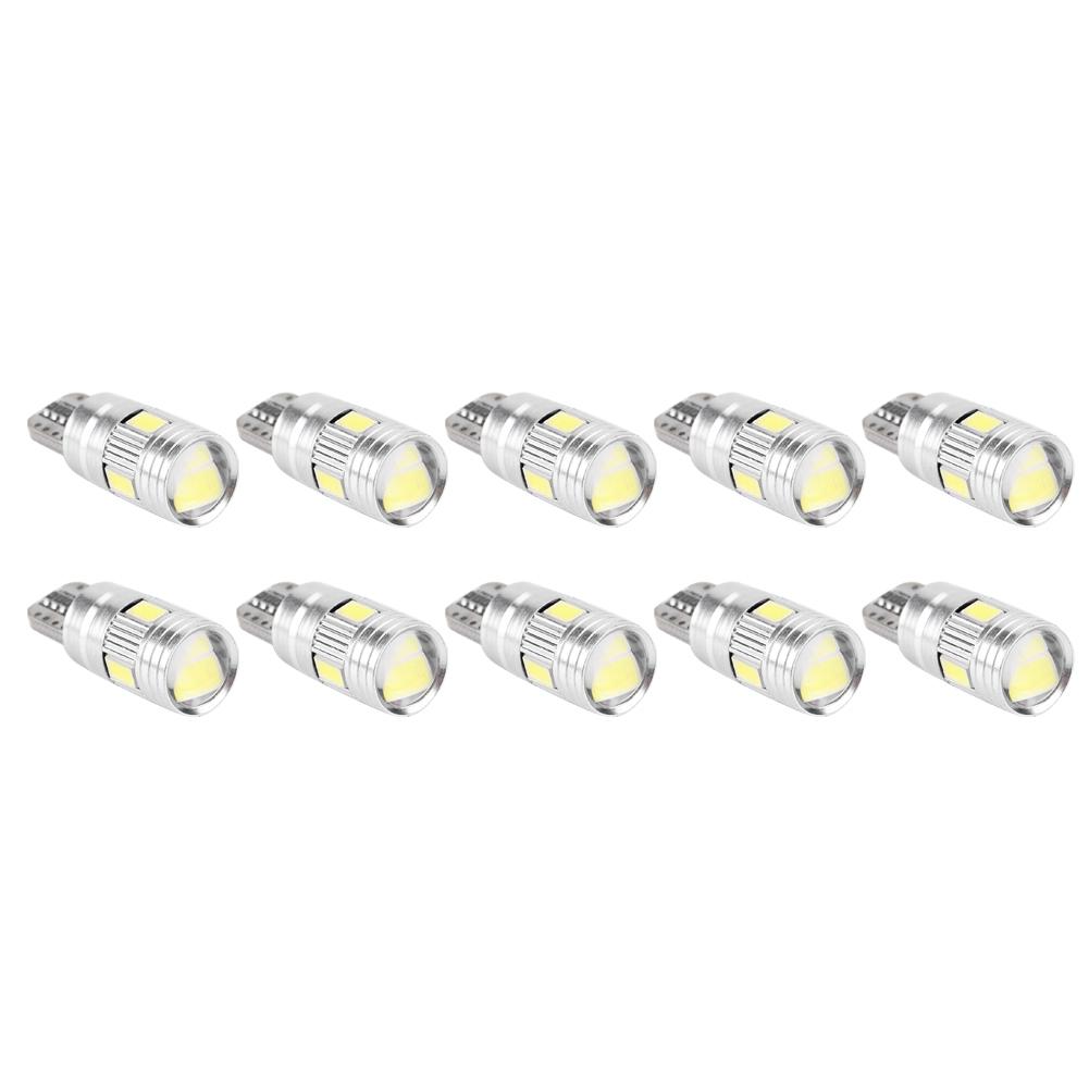 

10 шт. T10 5630 6SMD W5W автомобильная декодирующая светодиодная лампа Canbus без ошибок боковой габаритный фонарь номерного знака