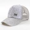 Șapcă de baseball de vară pentru femei, plasă, respirabilă, la modă, cu paiete, șapcă de baseball reglabilă în aer liber.