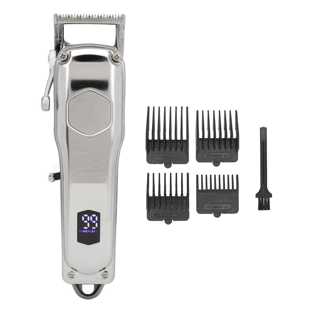 Electric Hair Trimmer Rechargeable Low Noise Safe Digital Display Cordless Beard Hair Clipper with