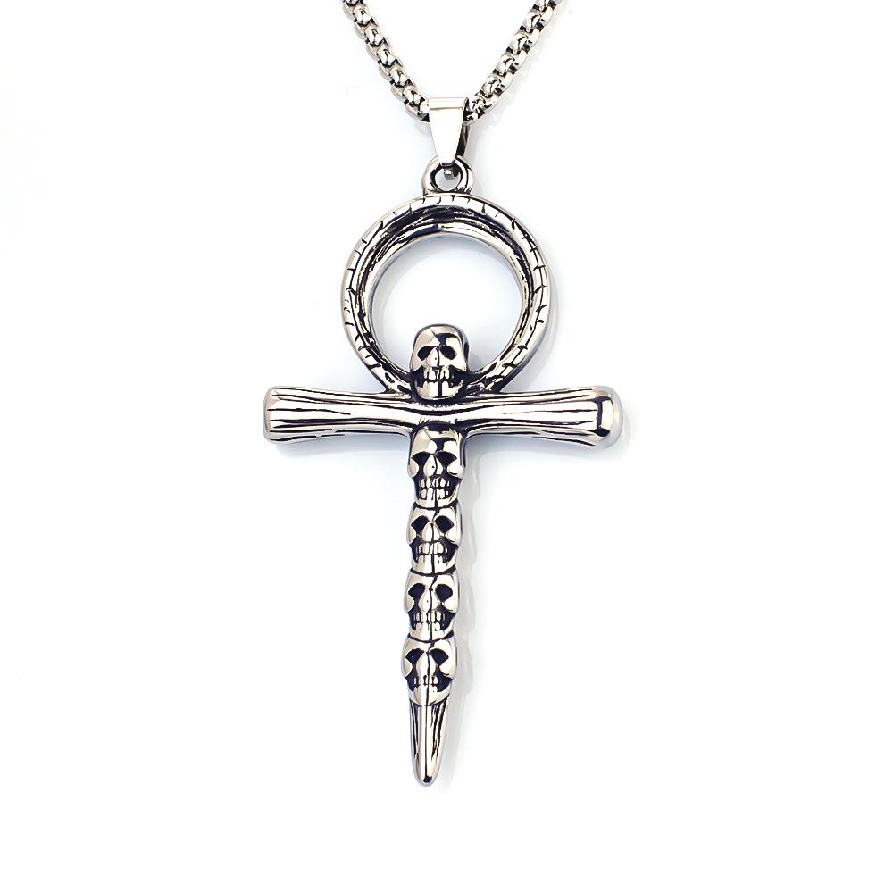 Viking Dragon Pattern Stainless Steel Necklace Bold Retro Fashion Jewelry