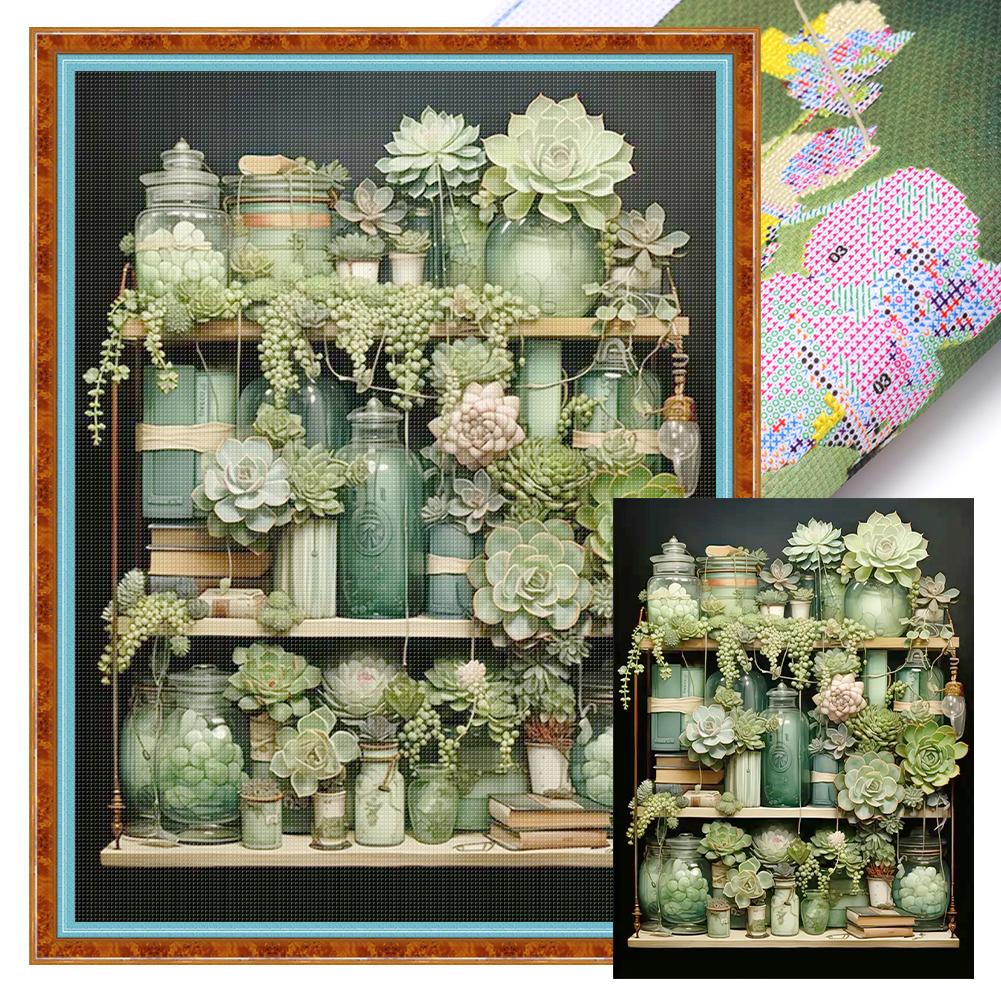 

Полный комплект для вышивки крестом из эко-хлопка 11CT Printed Plant Art 1
