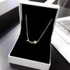 Fashionable Stainless Stee Sweet Fish Bone Metal Necklace Wild Simple Irregular Zircon Clavicle Chain