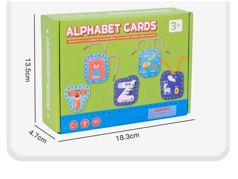 Children's Alphabet Lacing Cards: Educational Word Puzzle for Early Learning