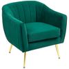 Padded Living Room Armchair with Armrests and Backrest, Modern Design, Metal Legs (71x72x73 Cm) Green