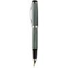 Xezo Incognito Diamond Cut Serial Medium Fountain Pen With Zinc Slate Tracker. Platinum Plated
