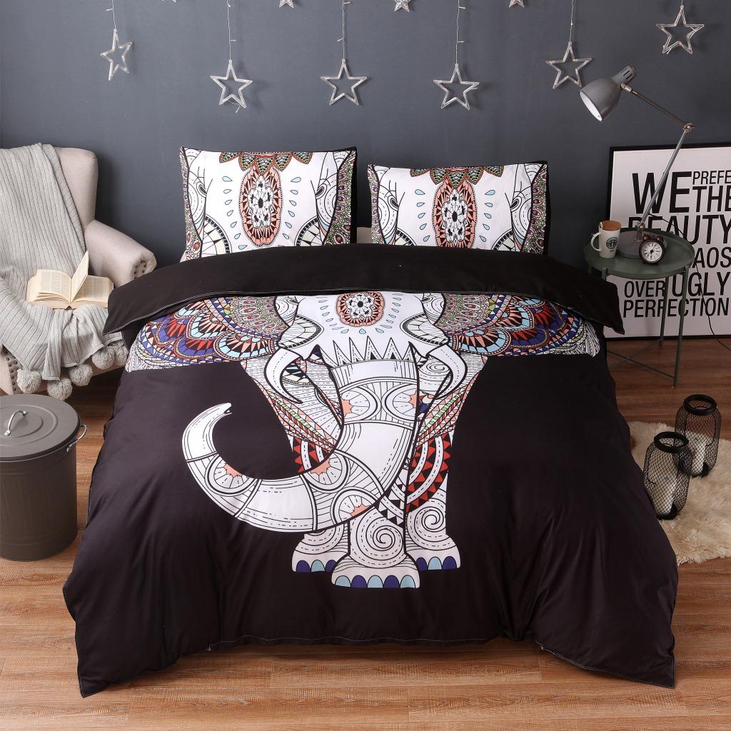 3D Elephant Theme Home Bedding Set Animal Print Quilt Cover Pillow Case 2/3 Piece Single/Double Duvet Cover AU Extra Large Decorative Duvet Cover