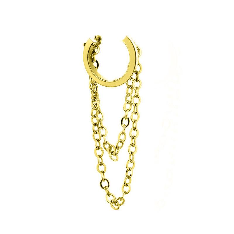 

Студ Геометрический Клип для Уха Без Пирсинга Женская Индивидуальность Простой Дизайн Ощущение Ретро Гонконгский Колорит Бахрома Цепь Клипса для Козелка Уха