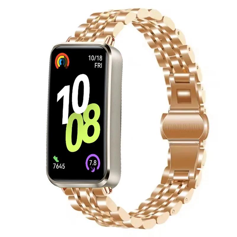 Metal Strap for Huawei Band 10 9 8 Stainless Steel Bracelet Accessories for Huawei Band 10/9/8 Smart Watch Replaceable Wristband