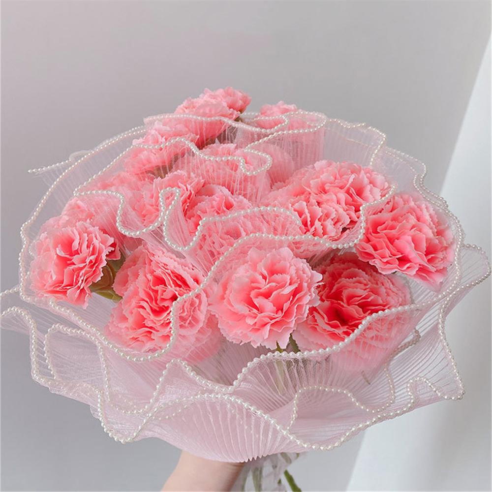 1pc Flower Bouquet Wrapping Pearl Wave Yarn Rose Florist Packaging Material Wedding Party Gift Decoration Supplies