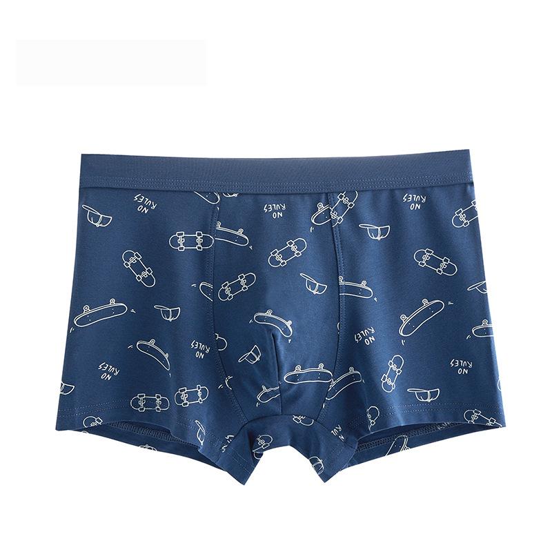Herren Unterwäsche Bedruckte Vierkant-Hose Junge Herren Sport Schnelltrocknend Flachwinkel-Hose