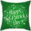 St. Patrick'S Day Pillow Case Green Cartoon Letter Four-Leaf Clover Sofa Cushion Cover Ireland National Day Pillow Cover