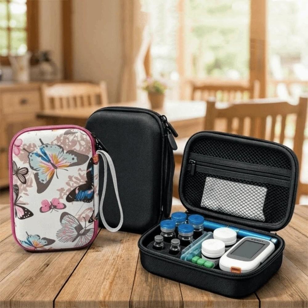 EVA Glucose Meter Storage Box Large Capacity Thickened Insulin Vial Protector Shockproof Dust-proof Insulin Organizer Diabetics