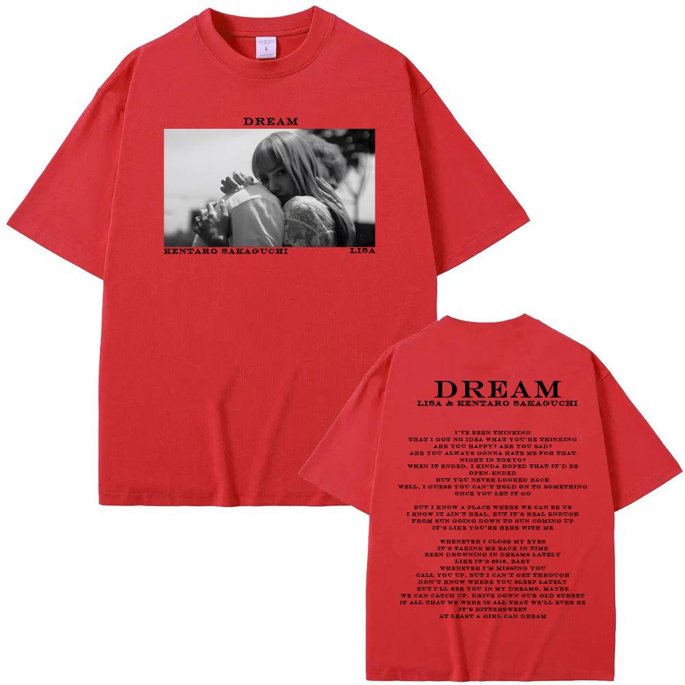 LISA - DREAM Feat. Kentaro Sakaguchi T Shirt Short Sleeve 100%Cotton Summer Tee-shirt Graphic PrintingTshirt O-neckClothing Tops