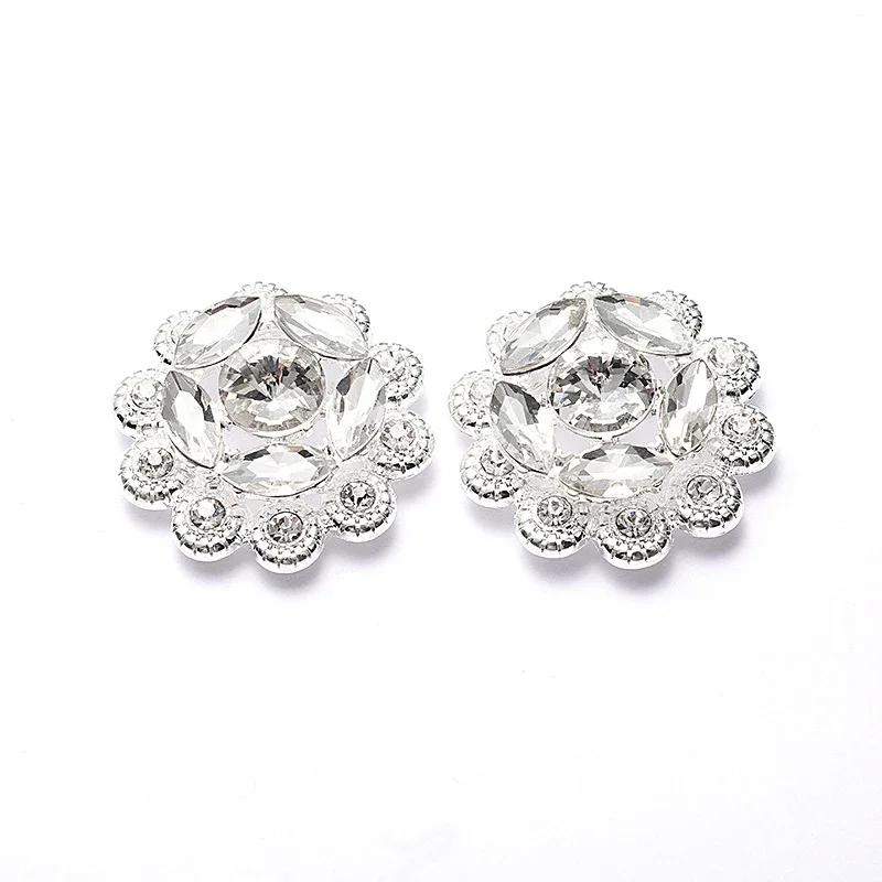 1pcs Rhinestone Duckbill Buckle Brooch Sleeve Buttons DIY Sewing For Mink Fur Coat