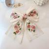 Embroidered Bow Hairpin Lace Hair Clip Sweet Back Of The Head Duckbill Clip  Hair Accessories For Girl Woman