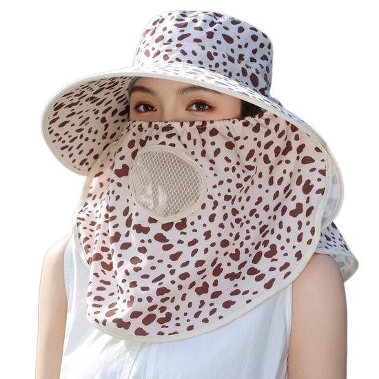 Women's summer sun protection hat, face and neck protection, wide-brimmed fisherman's hat, breathable sunshade, farm work hat, outdoor hat