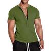 Men's Casual V-Neck Short Sleeve T-Shirt Breathable Sport Base Shirt Summer Slim Fit Tops