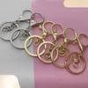 5Pcs/set  Keychain Ring Chain Metal Pendant Lobster Buckle Three-piece Set with 8 Characters Color Retention Plated DIY Jewelry Accessories