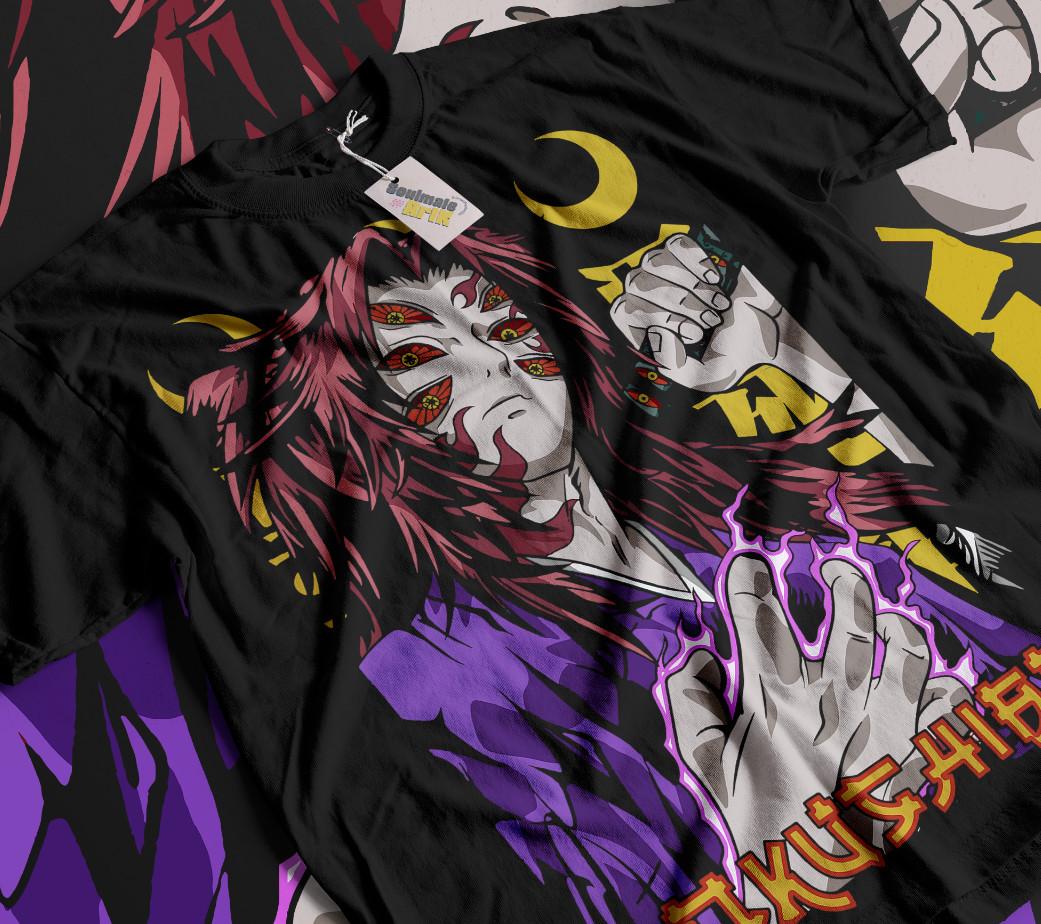 Kokushibo T-shirt Demon Slayer Kimetsu No Yaiba Upper Moon Anime Manga Soft Tee S