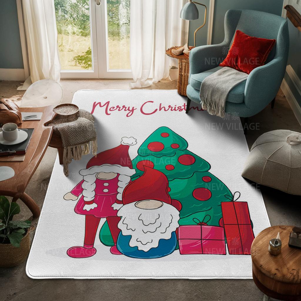 House Entrance Carpet Home Door Mat Living Room Bath Foot Bathroom Non-slip Water Absorption Rugs Bath Merry Christmas Winter