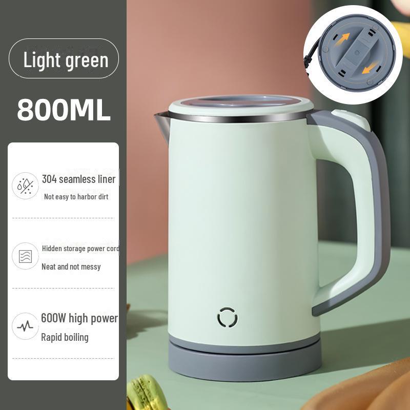 

Электрический чайник объемом 0,8 л - 110 В, совместимый с американскими, японскими, европейскими и британскими стандартами EU 220V светло-зеленый