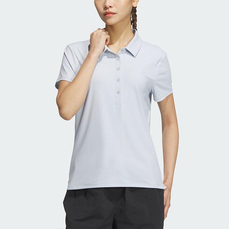 Adidas Dámské prodyšné polo tričko s rovným střihem a chladivým pocitem, světle modré JD5274