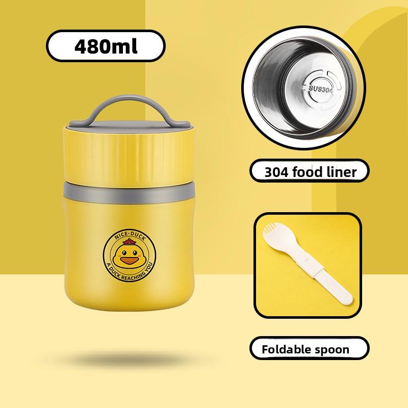 1pc 304 Stainless Steel Breakfast Cup Insulated Soup Cup Office Worker and Student Soup Cup Porridge Cup Oat Cup Modern Simple