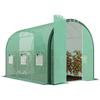 3 X 2 M Polytunnel Greenhouse, with Windows and Doors - Green