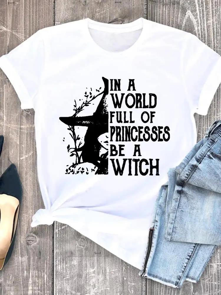 Witch Style Cute 90s Fall Autumn Style Halloween Thanksgiving Tees Ladies Clothing Clothes T Women Graphic Print Tshirts