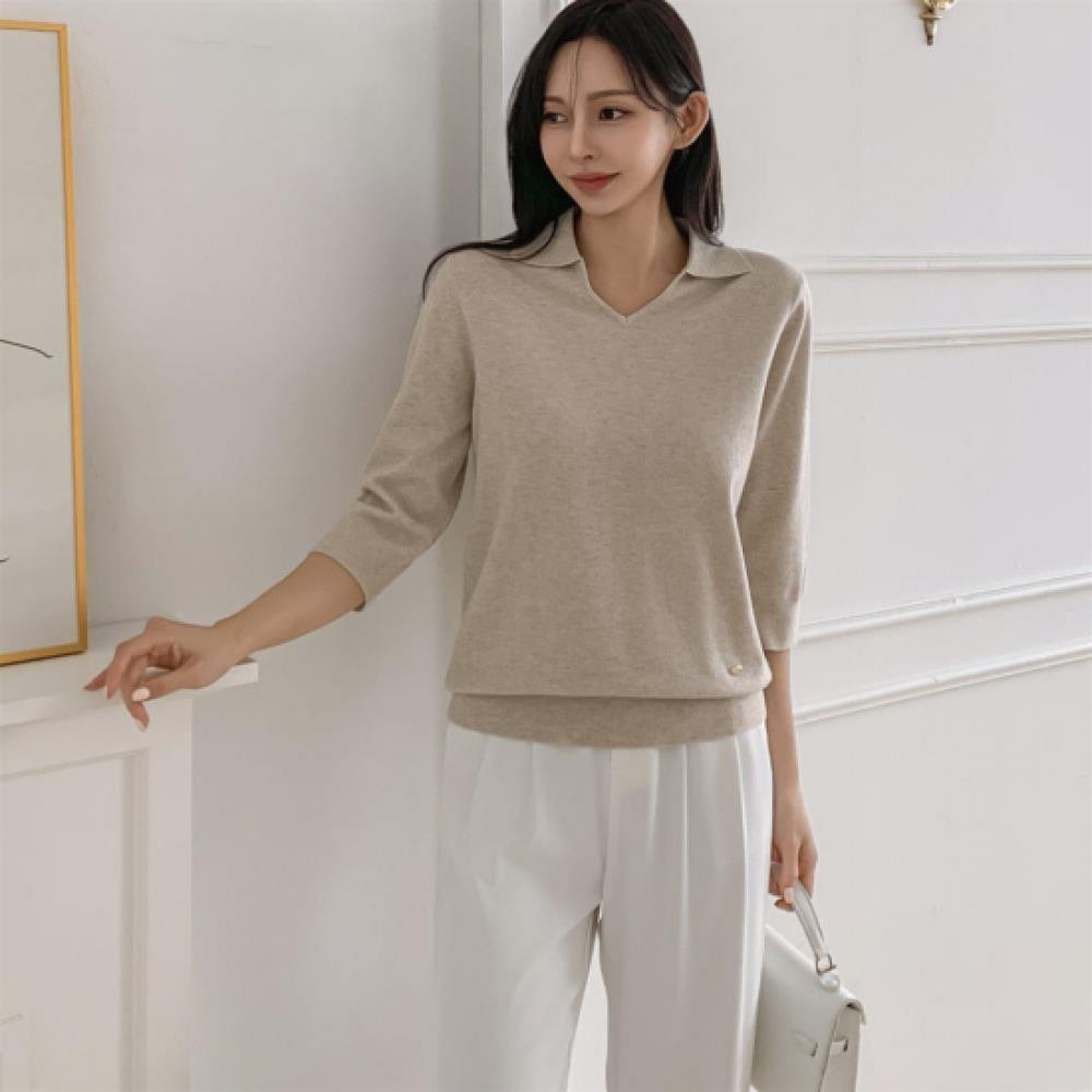 New ArriValS Open Run Women S V Neck Collar KniT T ShirT auTumn 7 8