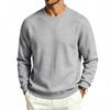 Autumn Winter Men Solid Color Crew Neck Sweatshirt Long Sleeve Loose Casual Daily Outdoor Pullover Sweatwear