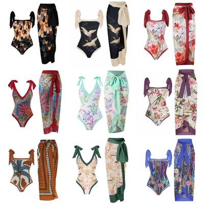 Abito Maxi Bikini 2024 Europeo e Americano Monospalla Schiena Scoperta con Protezione Solare