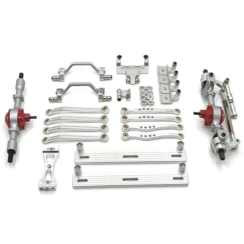 Front Rear Axle Foot Pedals Pull Rod Suspension Frame Rudder Base for WPL 1/16 C64 Toyota RC Crawler Car Metal Upgrade Parts