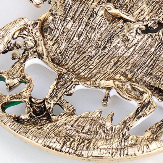Enamel Knight Horse Brooch Retro Knight Riding White Horse Brooch Pin Vintage Lapel Pin Dress Costume Accessory for Coat Hat Men Women