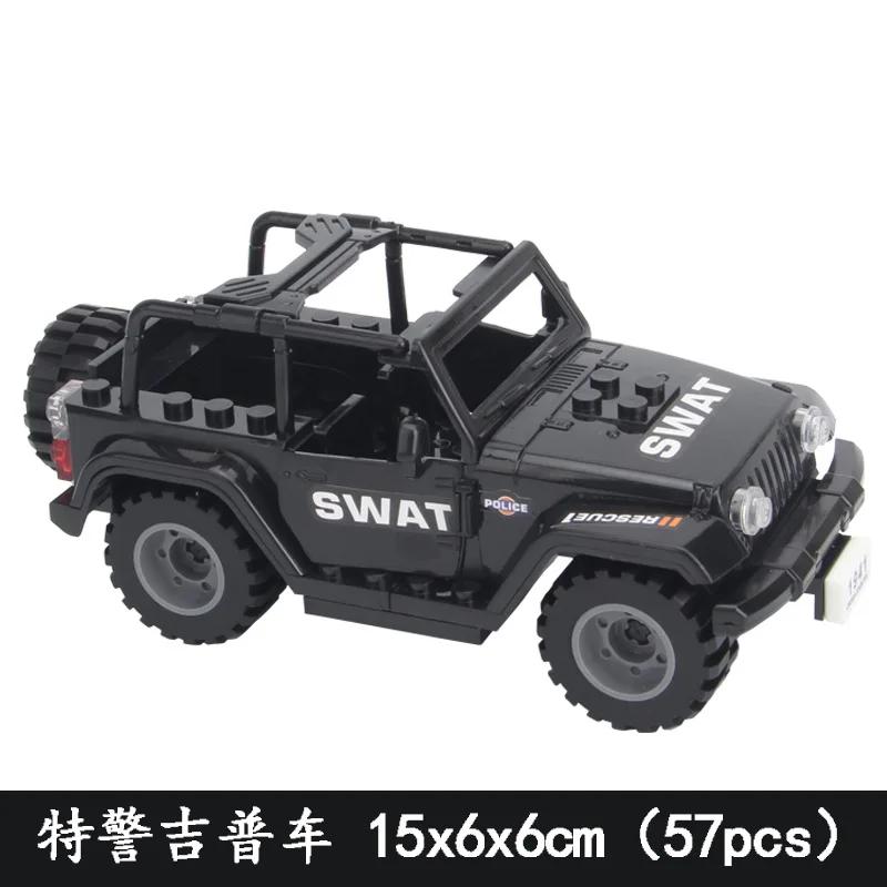 Building blocks Assembly model car Off-road Jeep assembly toy Hummer car Boy army car Military building blocks