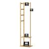 Bamboo Hallway Corner Clothing Coat Rack Stand Clothes Hanging Rail Shelf
