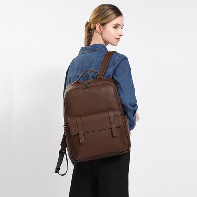 Top-grain Cowhide School Backpack Men's and Women's Travel Backpack Large-capacity Computer Bag
