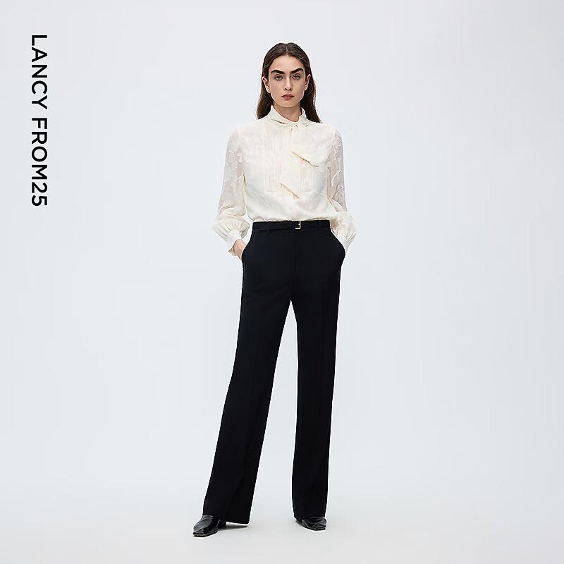 LANGZI Fashion Flared Wool Blend Suit Pants