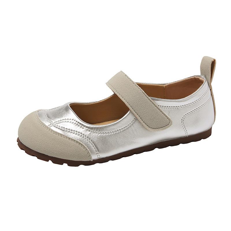 Mary Jane Flat Shoes For Women Summer Pu Slipon Ballet Flat With Padded Sole