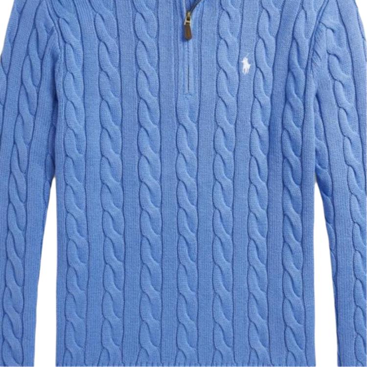 Polo Ralph Lauren The Hamptons Series Pony Embroidered Zip Pullover Sweater Men Sweater Blue MNPOSWE16822446-400