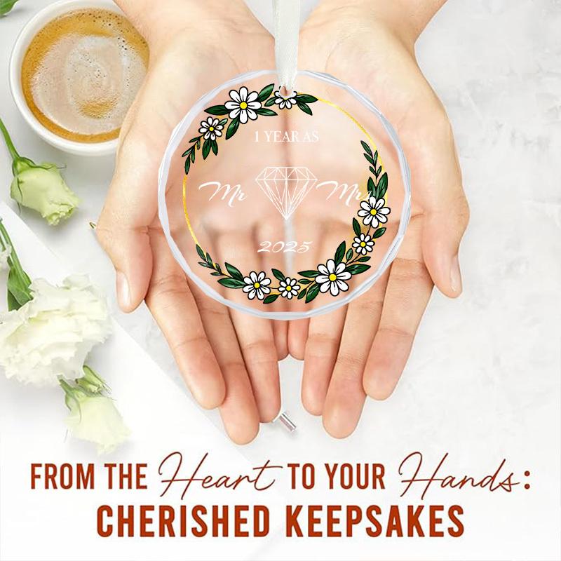 1pc/2pcs Wedding Ornament 2025 – Perfect Mr and Mrs Gifts & Bride Gift